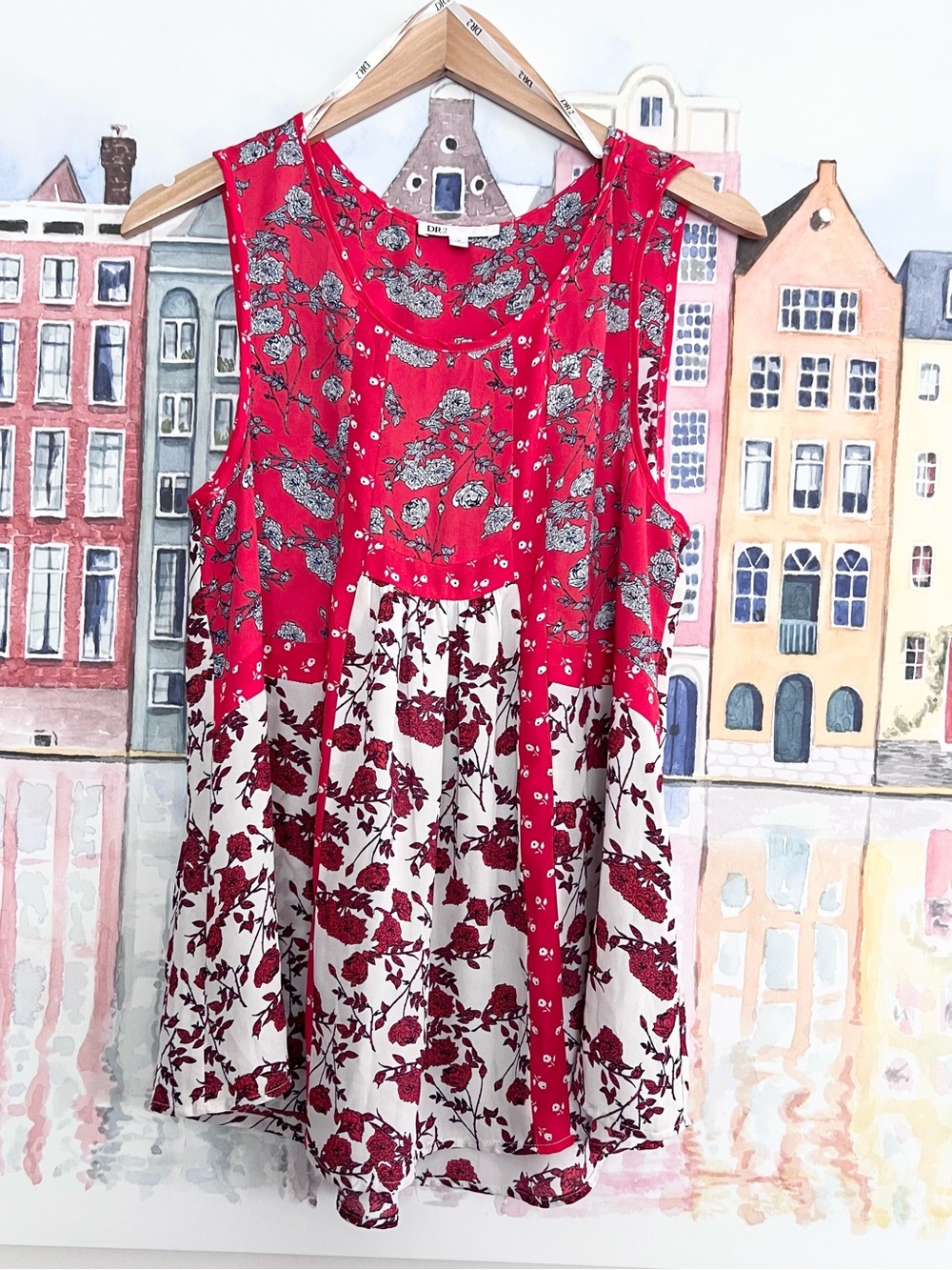 DR2 Floral Print Lightweight Sleeveless Top M